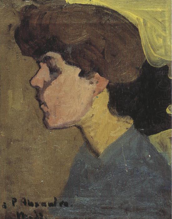 Head of a Woman in Profile (mk39), Amedeo Modigliani